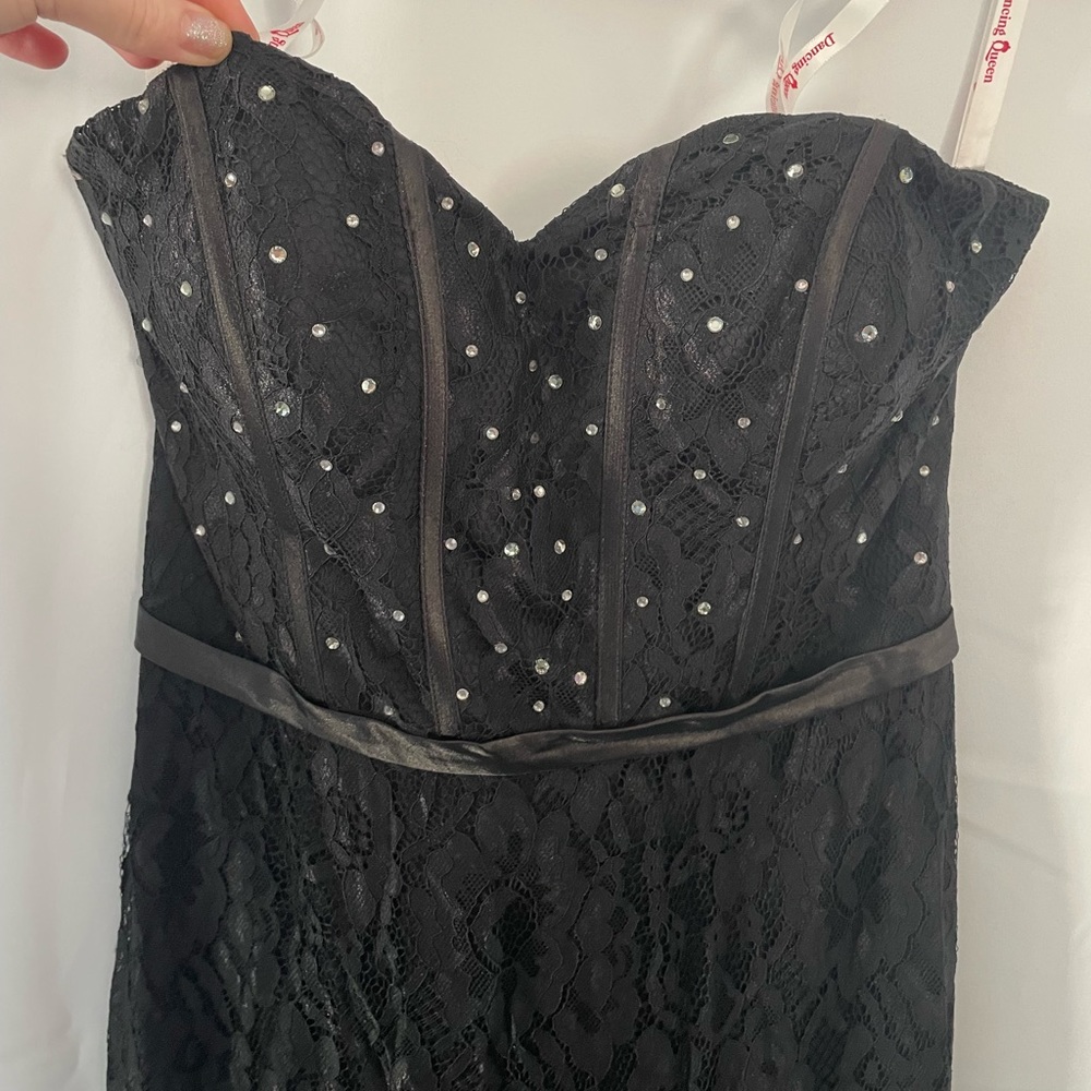 Black formal strapless dress